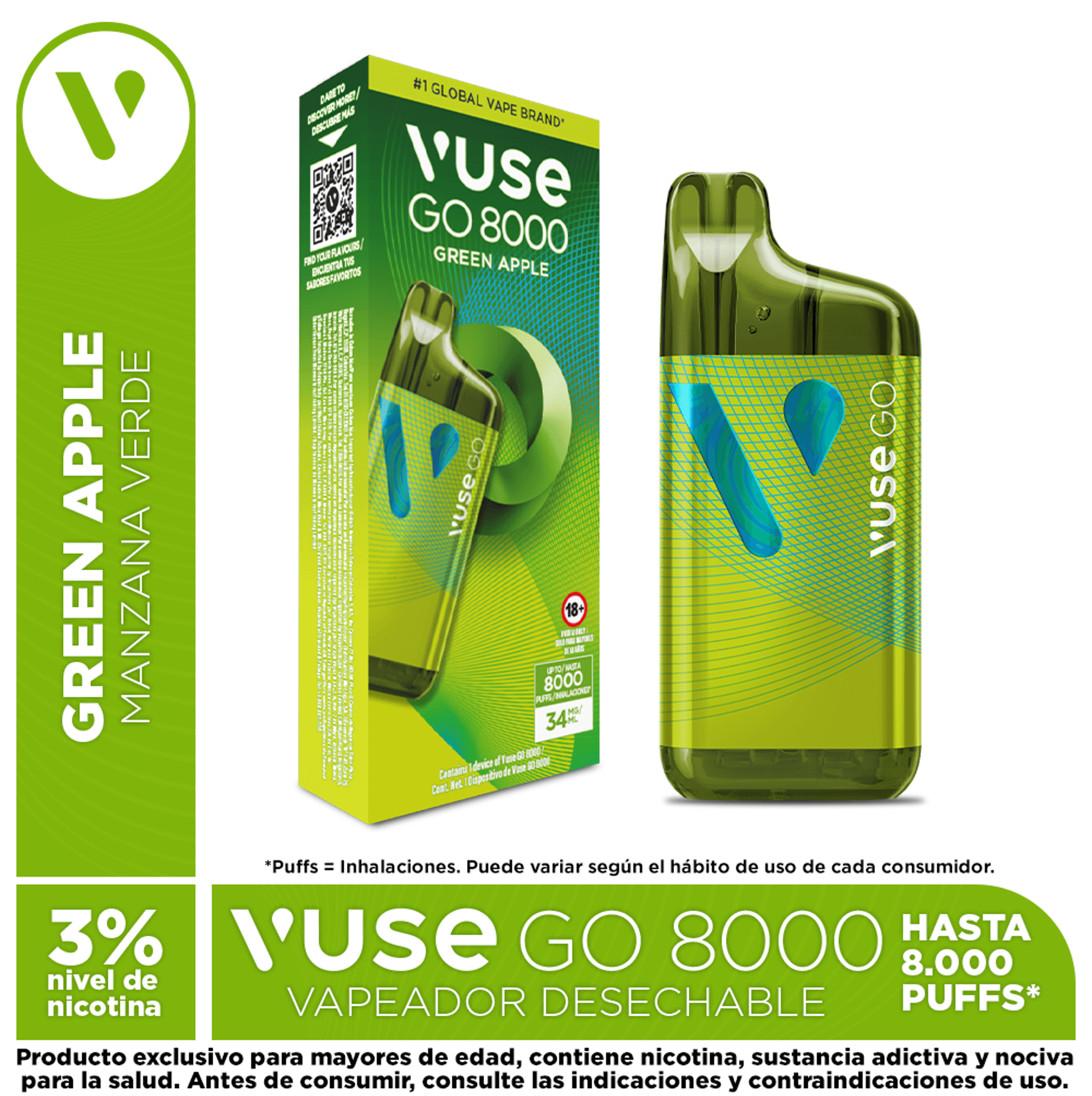 Vuse Go 8000 – Green Apple